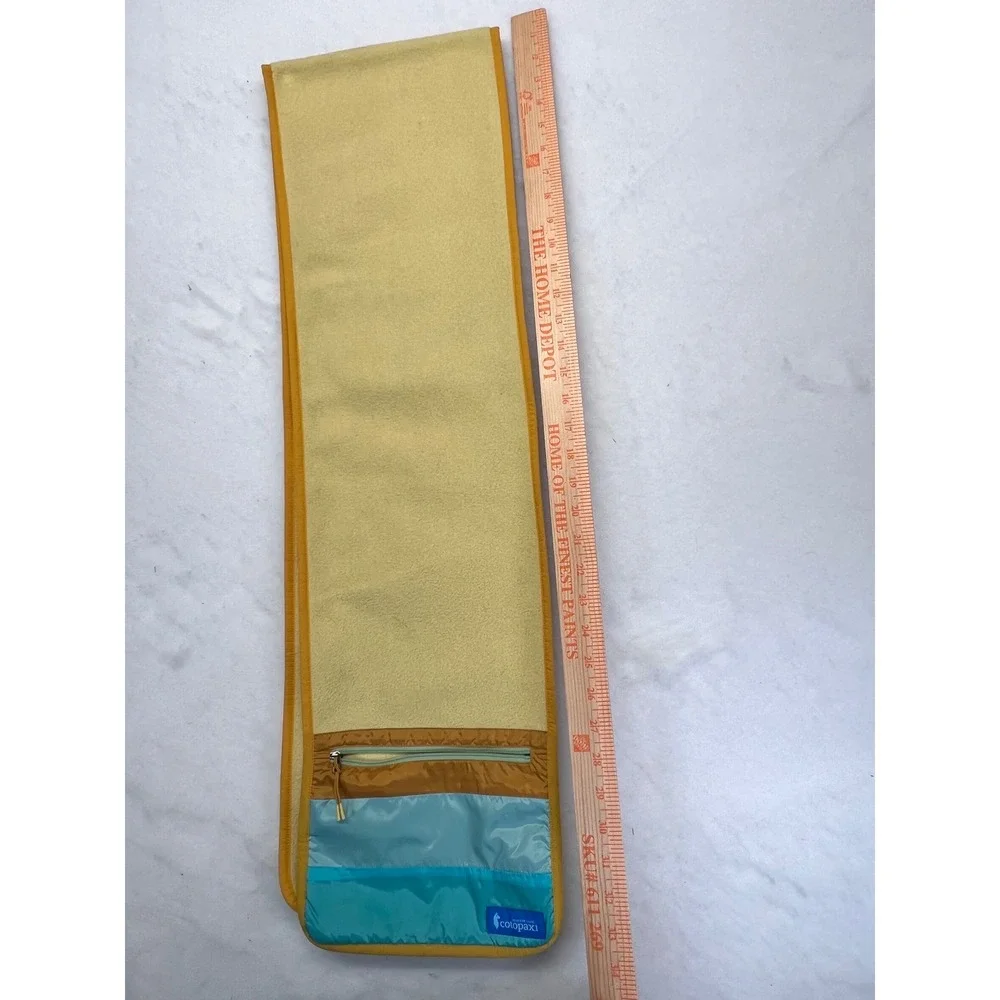 Cotopaxi Teca Fleece Scarf Yellow with Zippered Stash Pocket Multi Color Trim